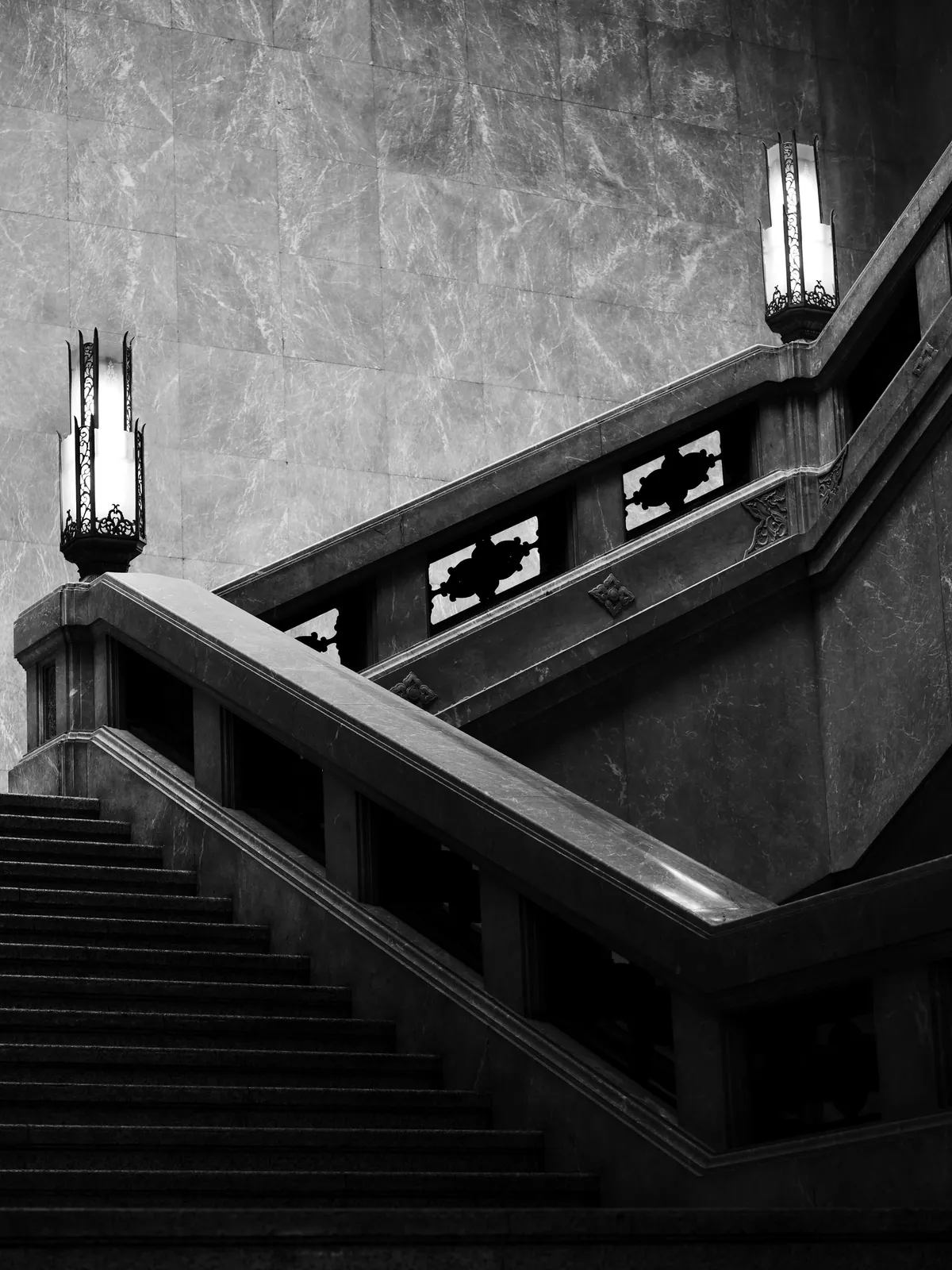 Stone stairs and lantern — portrait placeholder (demo)